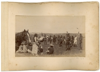 Two Original Photographs From 1891, Shortly After the Wounded Knee Massacre -- One Photograph Shows Captain Charles Taylor With His Indian Scouts